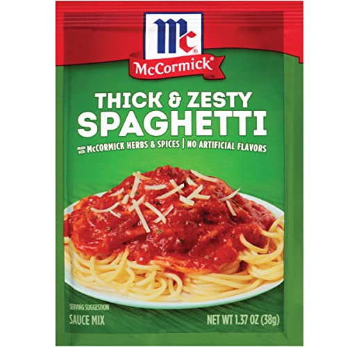 Image of McCormick Thick & Zesty Spaghetti Sauce Mix, 1.37 oz (Pack of 6)