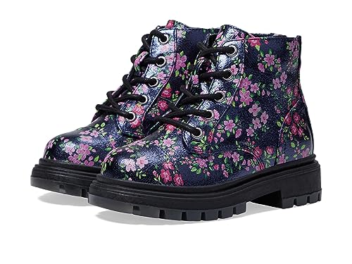 NINA Girl's Diana (Toddler/Little Kid/Big Kid) Navy Floral Crackle 6 Big Kid M