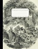 Photo Gallery vintage woodland bunnies illustration composition notebook Photo Gallery vintage woodland bunnies illustration composition notebook