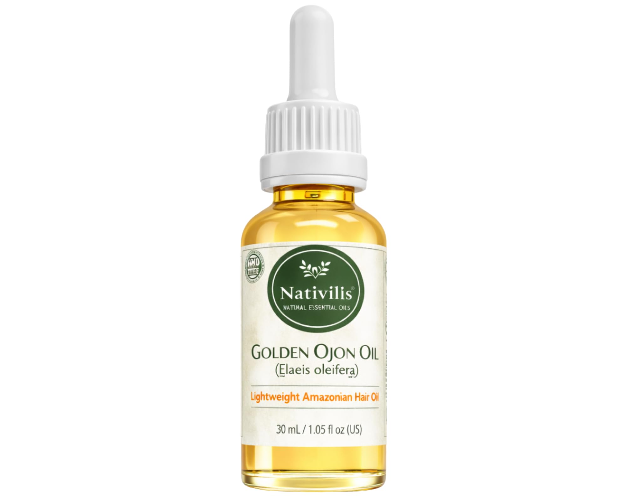 Nativilis Ojon Caiaue Golden Oil - Potenciador natural de la piel del cabello Rainforest Virgin Oil - Revitaliza los folículos dañados Cabello - Copaiba