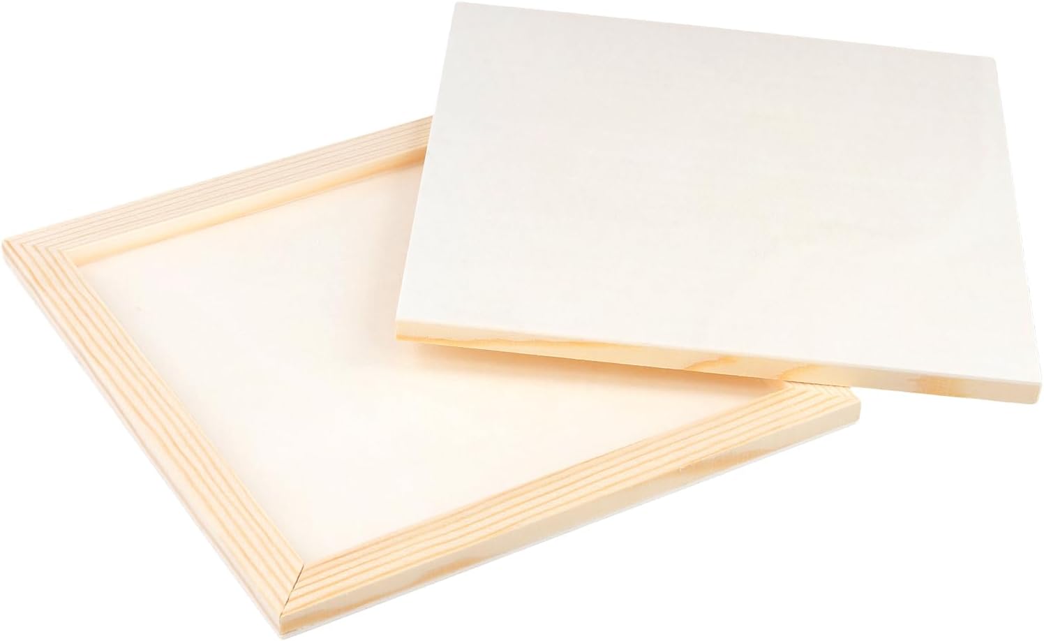 16 PCS 8 x 8 Inch Wood Canvas Boards, 0.35 Inch Thick Wood Panel Canvas Unfinished Wooden Panels for Painting,Craft, String Art, DIY