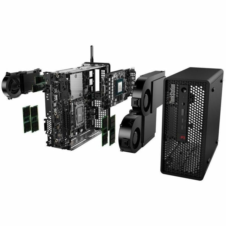Image of ThinkStation P3 Ultra, Intel Core i5-14600 vPro (E-cores up to 3.90GHz, 24MB), Windows 11 Pro 64, 32.0GB, 1x1TB SSD M.2 2280 PCIe Gen4 Performance