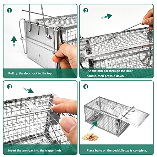 Szhlux SZ-SL3616D Rat Trap,Mouse Traps Work For Indoor And Outdoor,Small Rodent Animal-Mice Voles Hamsters Cage,Catch And Release thumb #3