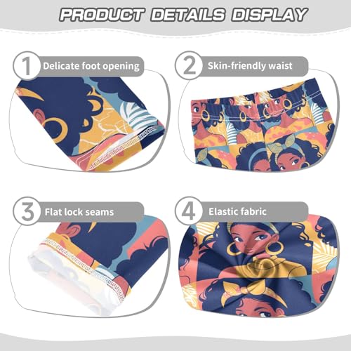 KLL Beautiful African Woman Little Girls Active Leggings Comfortable High Waisted Sweatpants Gym3