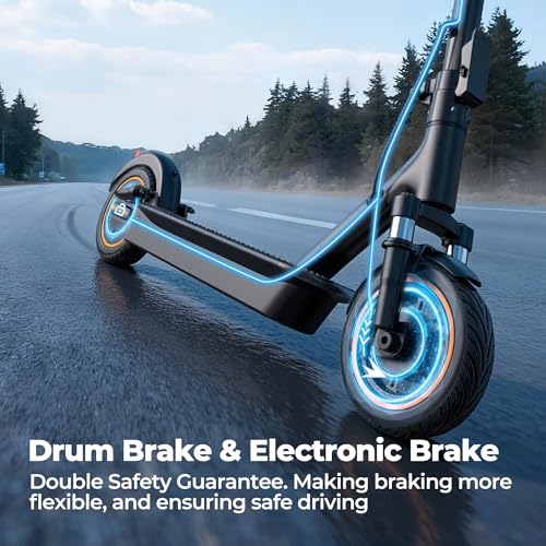 Image of NAVIC Adult Electric Scooter, Folding E Scooter with 350W /500W /750W Powerful Motor, 8.5 inch /10 inch /14'' Solid Tires, 22 /19 /16Mph, 19-31 Miles Max Range, Commuting Scooters with Dual Brakes System, APP