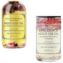 BEAUTE DE PROVENCE Amaranth Roll-On Perfume Oil Light Floral Scented Body Oil with Rose and Vitamin E Multi-Use Moisturizer, 0.34 fl oz