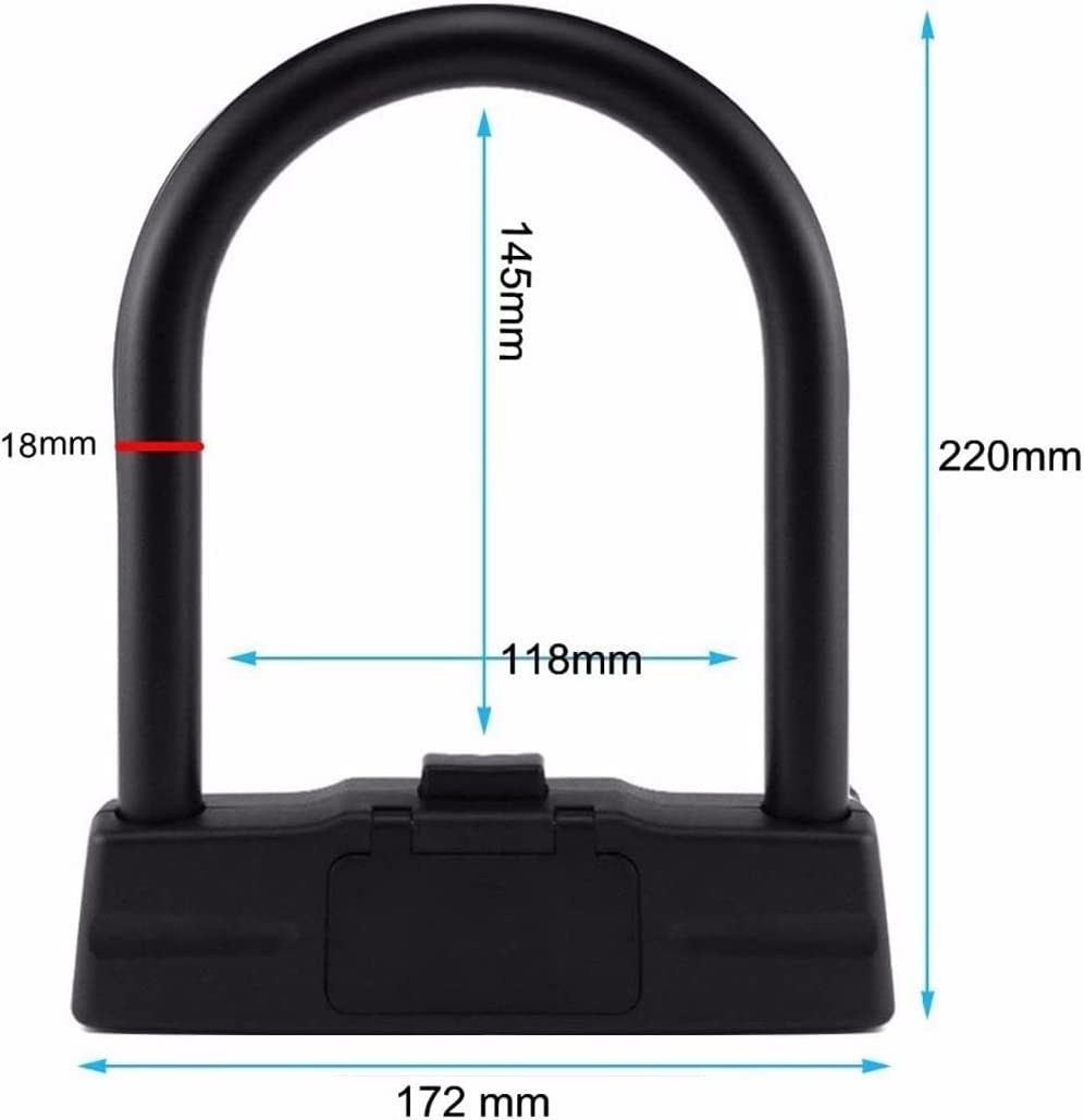 Chaîne antivol de sécurité en Acier, antivol à Combinaison à 5 Chiffres en U pour vélo, Moto, Scooter, vélo (Bleu, 22 x 17 cm)