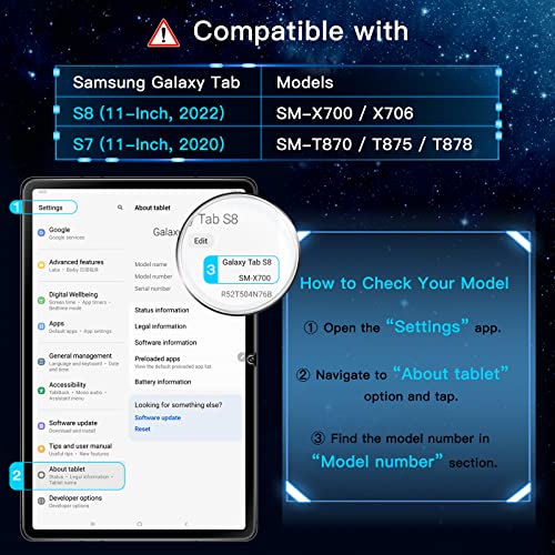Jetech Screen Protector For Samsung Galaxy Tab S8 2022 / Tab S7 2020 11-Inch (Sm-X700/X706/T870/T875/T878) With Easy Installation Frame, Tempered Glass Film, Hd Clear, 2-Pack #TOP2