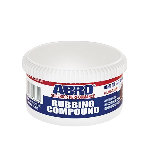 ABRO Rubbing Compound 10 oz, Fast-Cut Buffer for Oxidized Paint