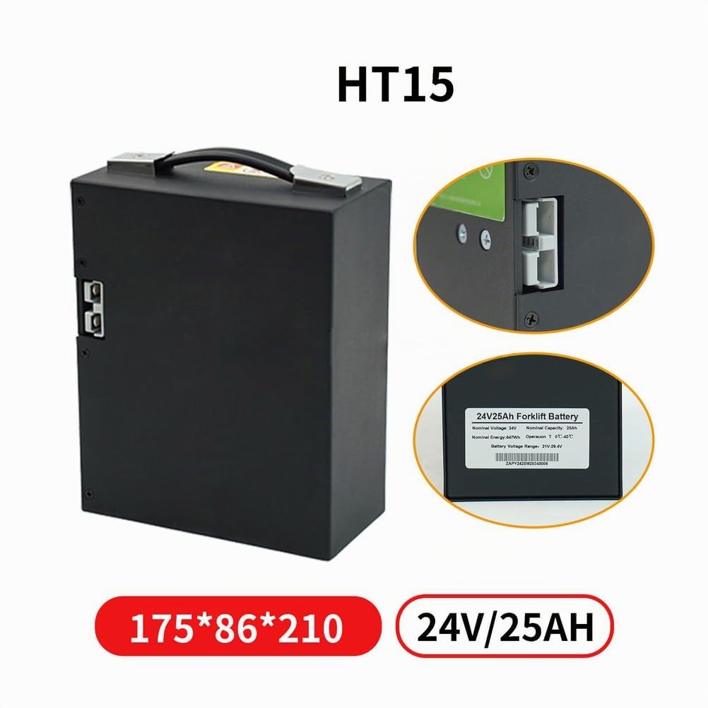 Batería LiFePO4 de 24 V y 25 Ah para transpaleta eléctrica. Batería para Carretilla elevadora eléctrica para Carga y Descarga de carros/apiladores manuales.