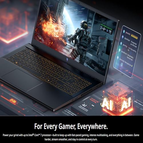 Nitro V 15 Gaming Laptop, Intel 13 Gen Core i9-13900H, GeForce RTX 4060, 15.6" 144Hz IPS Display, 64 GB DDR5, 1 TB SSD, Wi-Fi 6, Tastiera retroilluminata, Windows 11 Pro, Microsoft Office - Notebook - Immagine 3