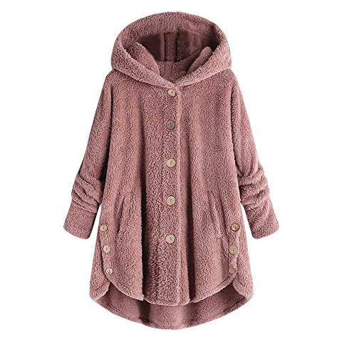 TIMEMEAN Fleece Winter Wear Jackets for Women Coat Hoodies Pink 3XL Cover