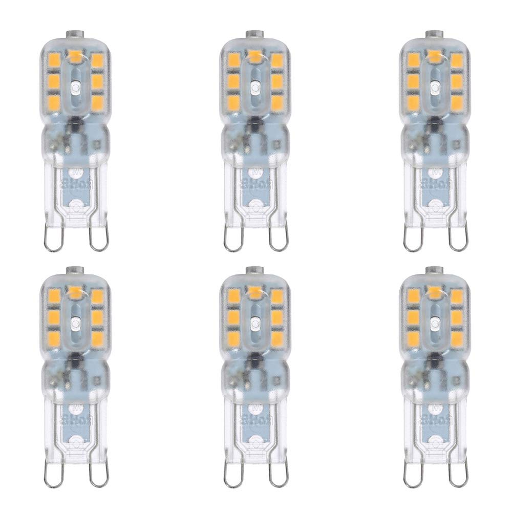 Uonlytech 6PCS/Set 3W G9 LED Bulb Halogen Warm White High Light Energy Saving Bulb - 4.8 x 1.6 x 3cm, 6 Pieces