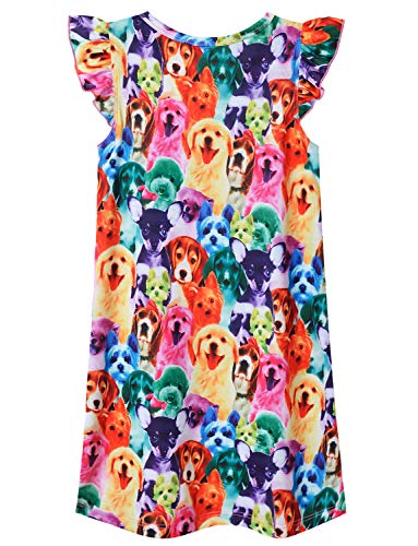 Girls Princess Nightgowns Dog Pajamas Flutter Sleeve Night Dresses 6T 7T #TOP1