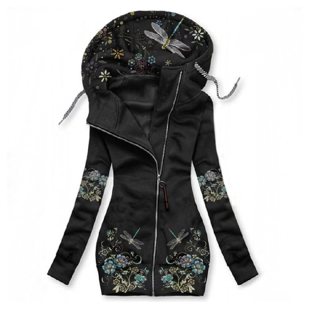 CUOREZ Women's hooded positioning fitting long sleeved sweater