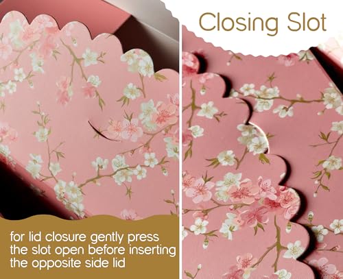 Floral Gift Boxes with Lids & Ribbons (20 Pack) 8” x 4” Cute Decorative Pastel Treat Boxes Empty for Small Presents, Cookies, Mithai Indian Sweets, Diwali, Candy, Party Favors, Bulk Unique Return Gift - Image 5