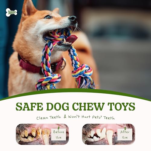 SHARLOVY 2 Pack Dog Rope Toys for Large Dogs, Heavy Duty Dog Chew Toys for Aggressive Chewers, Durable Cotton Tug of War Dog Rope Toy for Medium to Large Breed Teeth Cleaning, Boredom, Training SHARLOVY 2 Pack Dog Rope Toys for Large Dogs, Heavy Duty Dog Chew Toys for Aggressive Chewers, Durable Cotton Tug of War Dog Rope Toy for Medium to Large Breed Teeth Cleaning, Boredom, Training