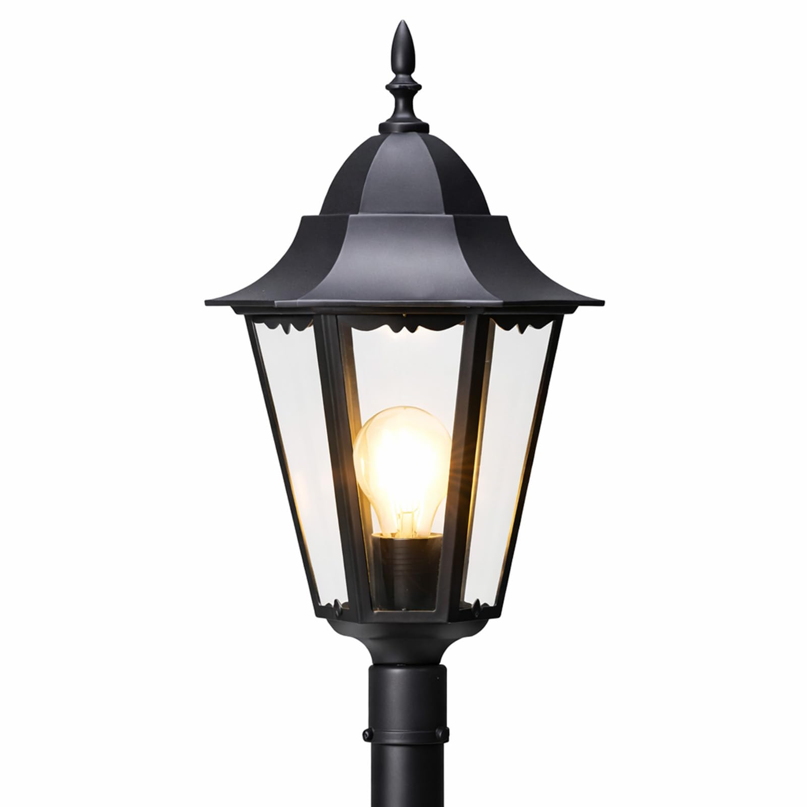 Wegeleuchten 4er Set Außenlaternen E27 IP44 Schwarz 125 cm Gartenlampen | BURI, Aluminium Druckguss, wetterfest, Gartenbeleuchtung, Wegbeleuchtung, rustikales Design, Terrasse, Außenlampe, langlebig