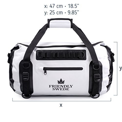 The Friendly Swede Waterproof Duffel Bag Backpack, Roll Top Dry Bag for Gym, Travel and Sports - 35L VAXHOLM