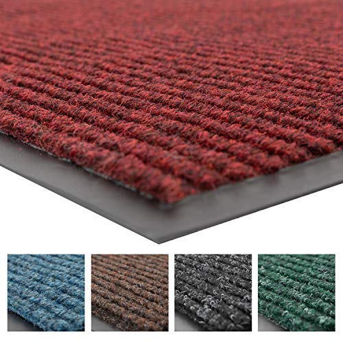 Notrax 109 Brush Step Carpeted Indoor/Outdoor Entrance Mat for Home or Office, 4' X 6', Absorbent Slip Resistant Heavy Duty Entry Mat, Red/Black, 109S0046RB - Thumbnail 4