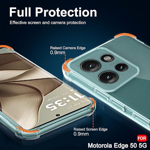 Image of TheGiftKart Crystal Clear Back Cover Case for Motorola Moto Edge 50 5G | Shockproof Soft TPU Case | Cushioned Edges for Ultimate Protection Back Cover Case (TPU, Transparent)
