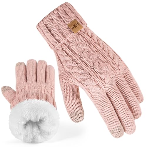 REDESS Winterhandschuhe für Frauen Thermal Warm Knit Fleece Lined Touchscreen Texting Handschuhe für kaltes Wetter