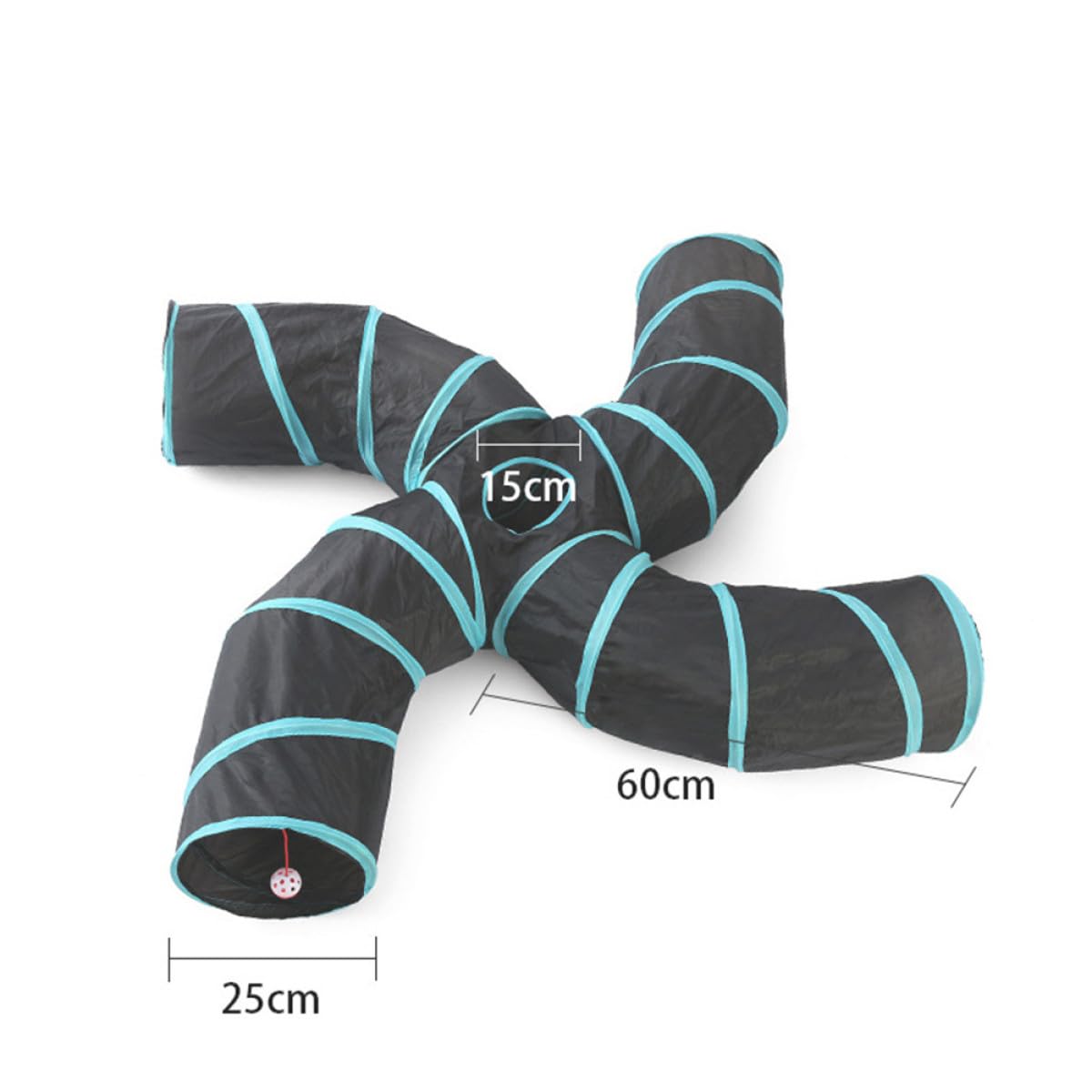 DOITOOL Túnel Plegable para Gatos S 4 Vías de Juego, Juguete Interactivo de Tubo para Mascotas, Diseño en Forma de S, Compacto y Duradero, Adecuado para Gatos Pequeños y Entretenimiento