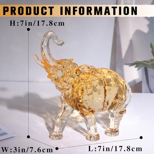 Figura de elefante acrílico transparente para decoración miniatura 3