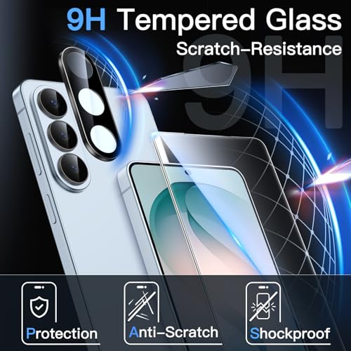 Image of JETech Screen Protector Guard for Samsung Galaxy S26, 2+2 Pack | with Camera Lens Protector, HD Clear Tempered Glass, Anti-Scratch Protection, Easy Installation Tool