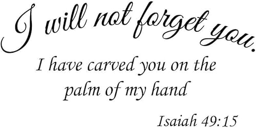 Newclew I no se olvide de Ti. I Have tallada usted en la palma de mi manoISAIAH 49 15arte de la pared refranes decoración calcomanía oración Iglesia