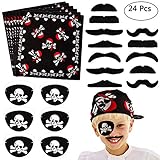 Pirate Eye Patches: Hecho de material de fieltro suave, los ojos pirata son suaves al tacto y cómodos de llevar, con cuerda elástica de diseño de humanización.