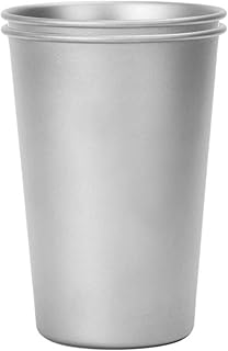 Pure Titanium Drinking Cups 13oz Water Tumblers Ultra-Light Unbreakable Drinking Glasses for Outdoor, Home, Bar (2)