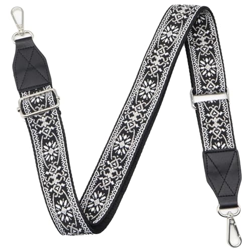 Image of Purse Strap,1.5 inch Leather End Shoulder Strap Adjustable Replacement,Retro Multi-Pattern Crossbody Bag Straps