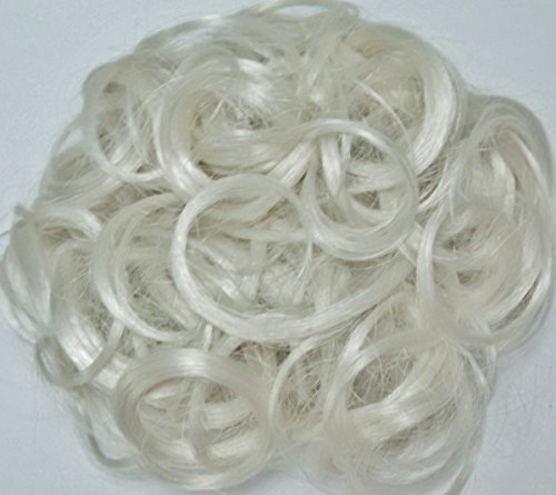 KATIE 7 inch Pony Fastener Hair Scrunchie Gray - 60 Silver White