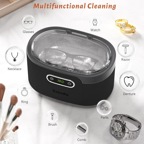 ZEBADIA Ultraschallreinigungsgerät 600ml Ultraschallreiniger Ultraschallgerät für Reinigung von...