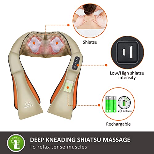 Snailax-Masajeador-de-cuello-inalambrico-con-rotacion-4D-masajeador-Shiatsu-con-calor-portatil-para-dolor-de-cuello-y-espalda-cojin-de-masaje-electrico-regalo-para-mujeres-y-hombres