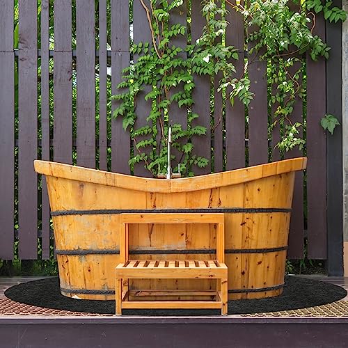 SAVITA 200cm Whirlpool Matte, Whirlpool Schutzmatte Rund Wasserabsorbierend rutschfest Whirlpool Schutzmatte für Draußen Drinnen Spa Pool-Schutzmatte Schützt Whirlpools vor Abnutzung