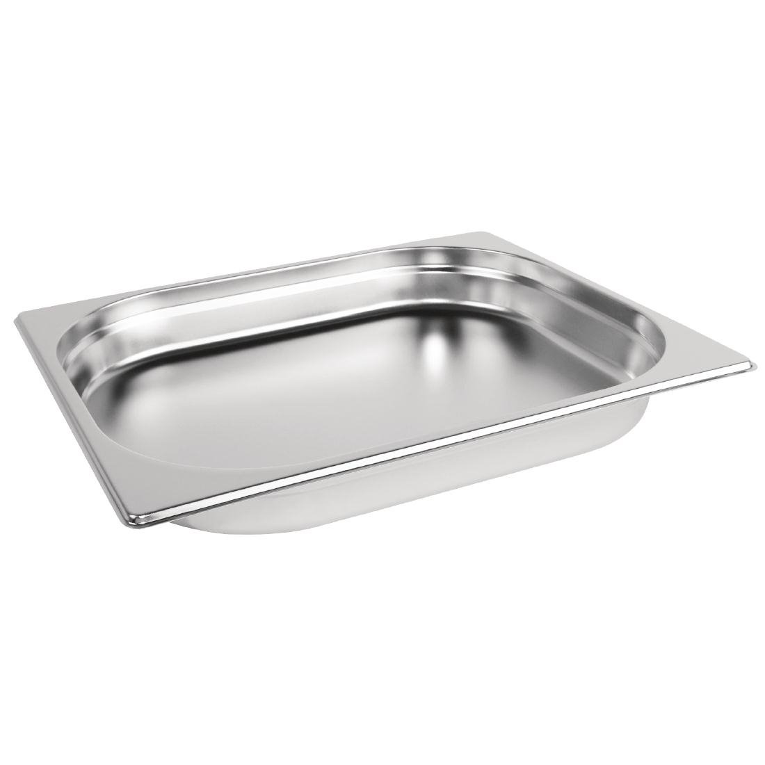 Vogue K925 Stainless Steel 1/2 Gastronorm Pan 2.5Ltr/40mm Deep Food Container, Silver