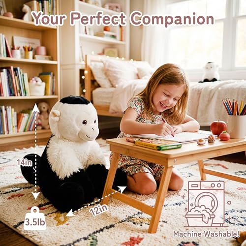 Image of Niuniu Daddy Weighted Stuffed Animals, 14 in 3.5 lbs, Monkey Calming Plush | Heavy sensory lap pad, lying body pillow for sleeping, machine wash, huggable gift for kids and adults