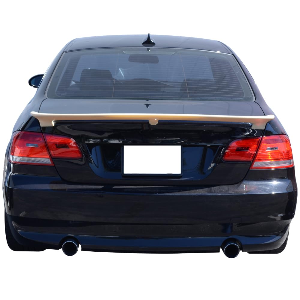 IKON MOTORSPORTS, Trunk Spoiler Compatible with 2007-2013 BMW E92 Coupe, AC Style Painted #A29 Silver Stone II Metallic ABS Rear Spoiler Deck Lip Wing, 2008 2009 2010 2011 2012