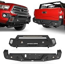 u-Box Tacoma Bumpers Front and Rear Bumpers Kit w/ 72W LED Light Bar Compatible with Toyota Tacoma 3rd Gen 2016-2023 Pickup Trucks - Stubby Front Bumper Width Rear Step Bumper