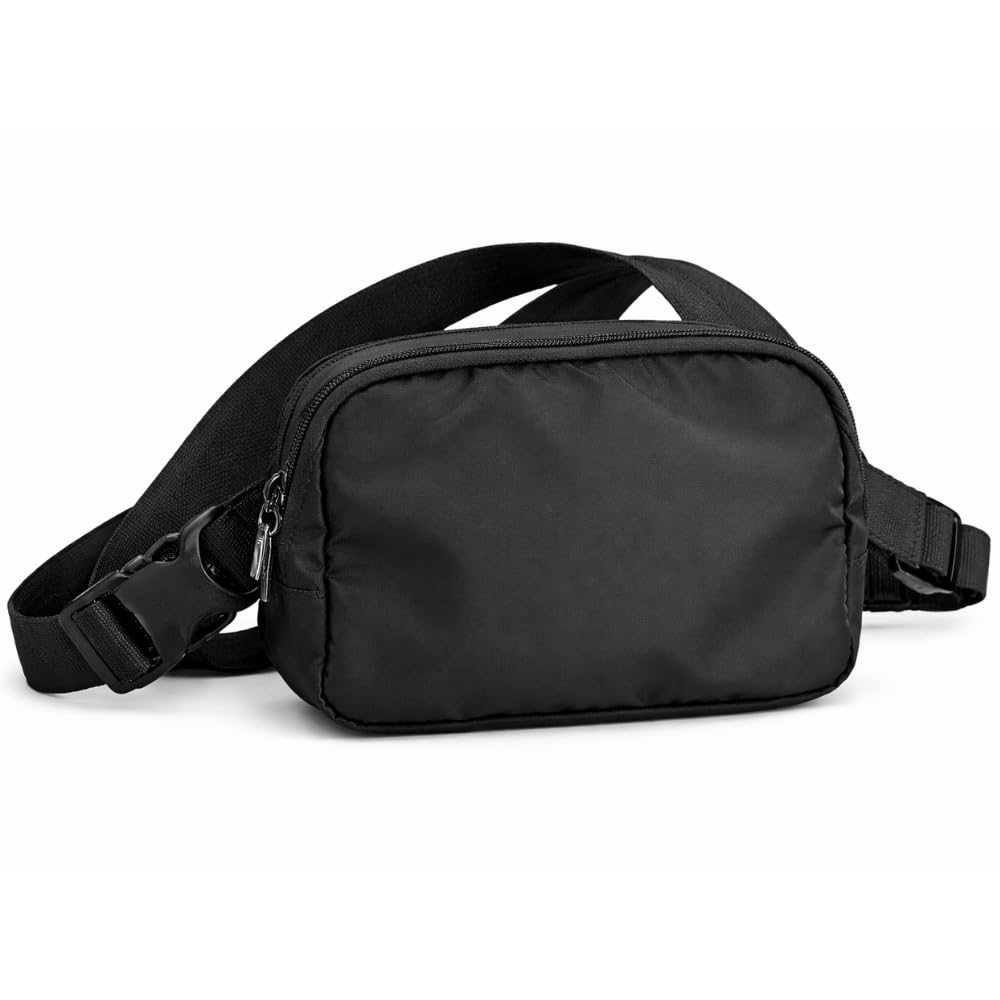 Fanny Pack Sling Bag for Women & Men | Water-Repellent Unisex Crossbody Bag | Nylon Two Way Zipper Waist Pack with Adjustable Strap for Travel and Daily Use (Black)-image-13