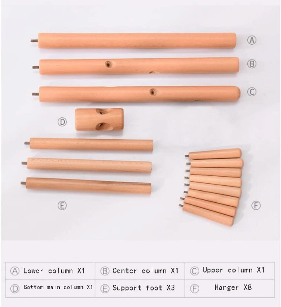 Appendiabiti portatile in legno con 8 ganci, appendiabiti multifunzione da pavimento, per uso interno, salvaspazio