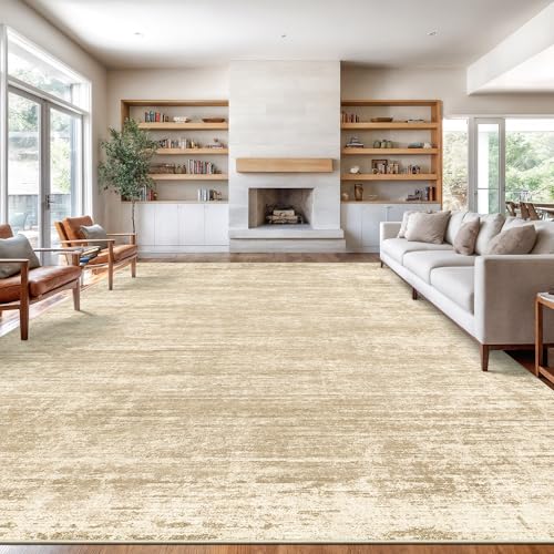 zesthome 10x14 Area Rugs for Living Room, Large Abstract Washable Rug Brown