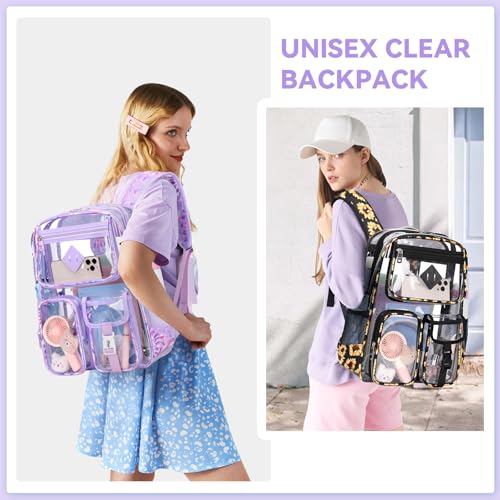 image for PIG PIG GIRL Clear Backpack for School,Heavy Duty PVC Transparent Book