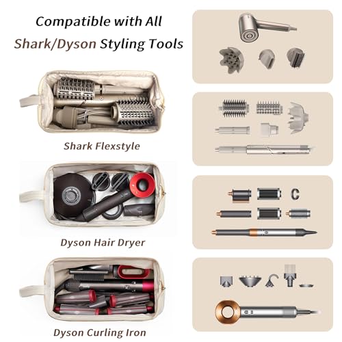 Linpr Reise-Aufbewahrungstasche für Dyson Airwrap/Shark Flexstyle Complete Styler und Aufsätze, Tragbare Hair Tools Reisetasche, wasserdichte Tragetasche für Haartrockner (Blau, Eine Schicht)