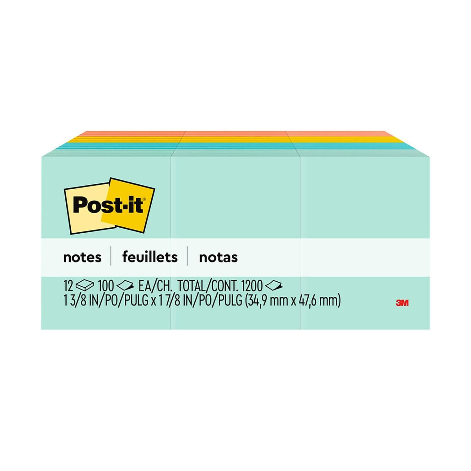 Post-it 653 AST post-it notes, Original, 1 – 1/"x 12/PK, Marseille