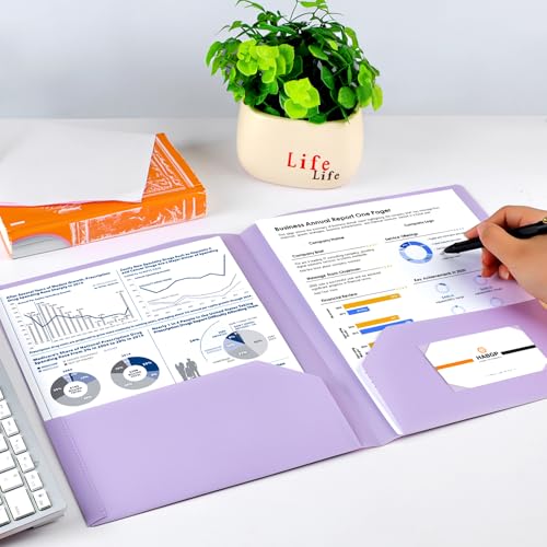 Habgp H051 12 Pack Colored File Folders With Pockets And Business Card Holder thumb #6