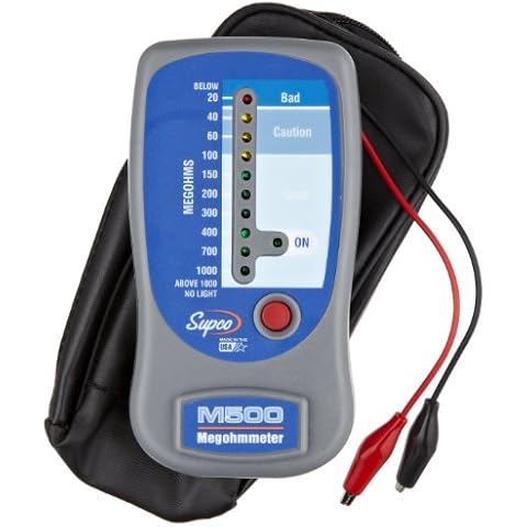 Supco M500 Insulation Tester/Electronic Megohmmeter with Soft Carrying Case, 0 to 1000 megohms Cover