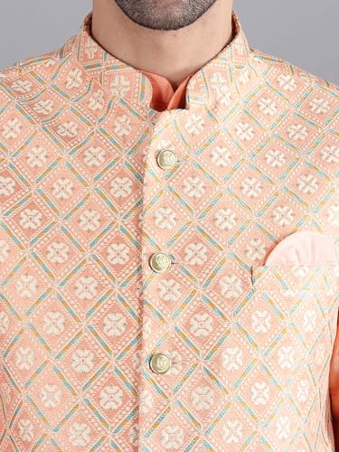 Image of Uri and MacKenzie Men's Silk Blend Kurta Pajama with Designer Ethnic Nehru Jacket /Modi Jacket